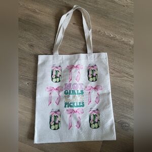 Canvas Tote Bag with Pickle Design